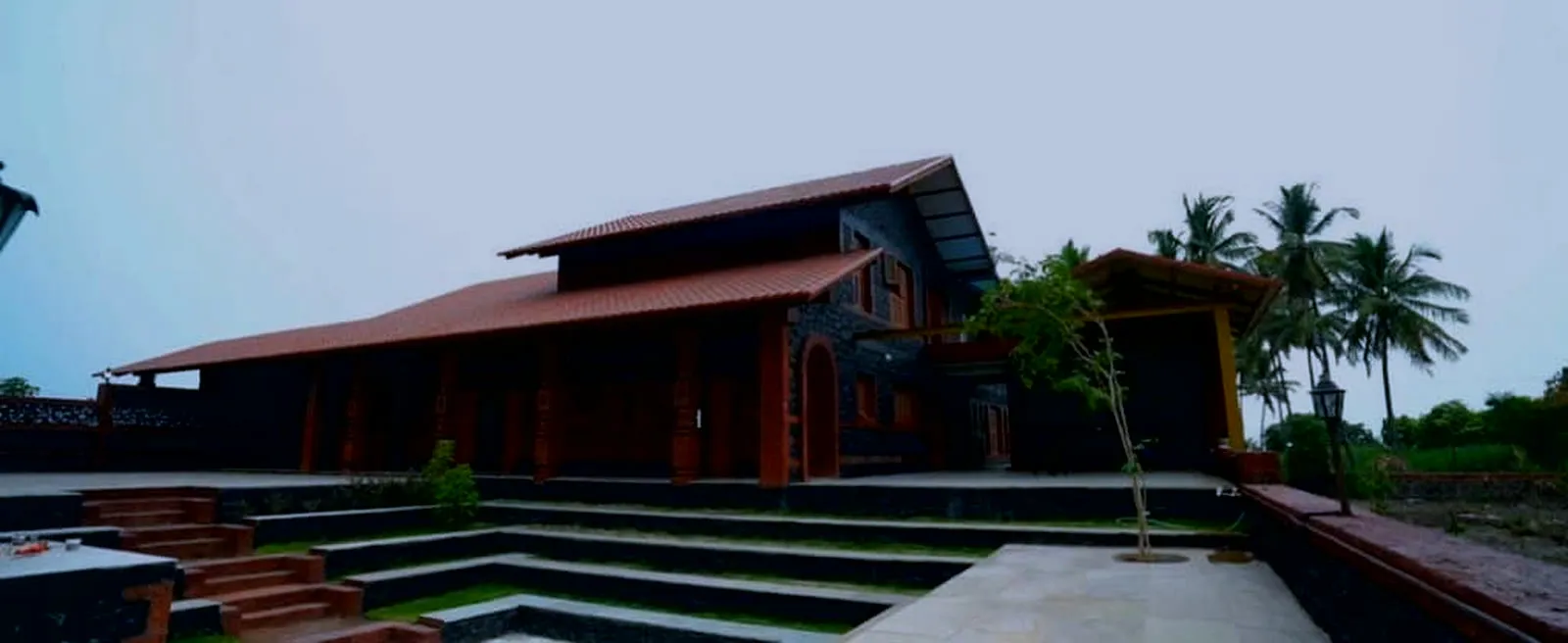 ShivBhumi Farmhouse at dusk