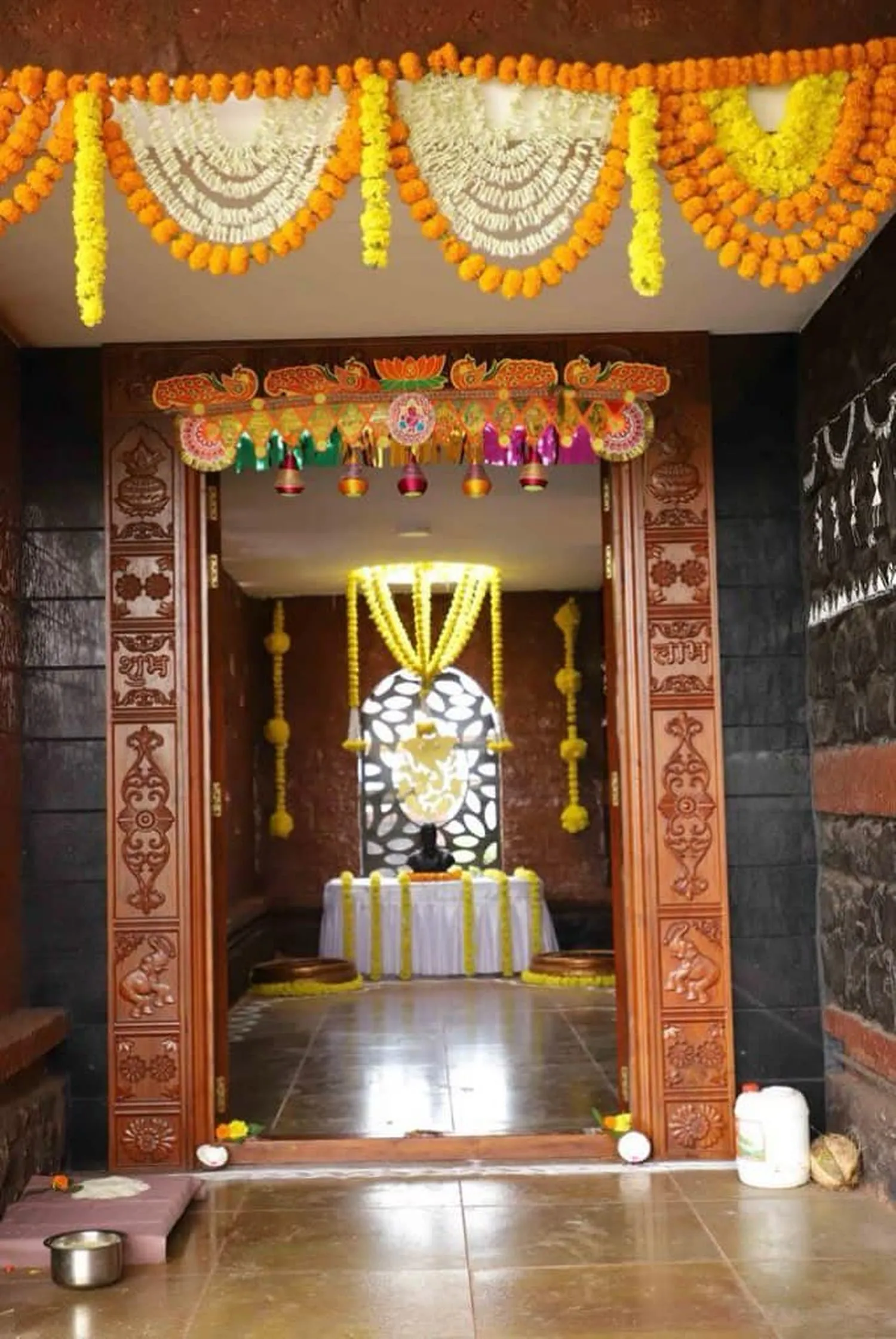 A carved deity doorway — ShivBhumi