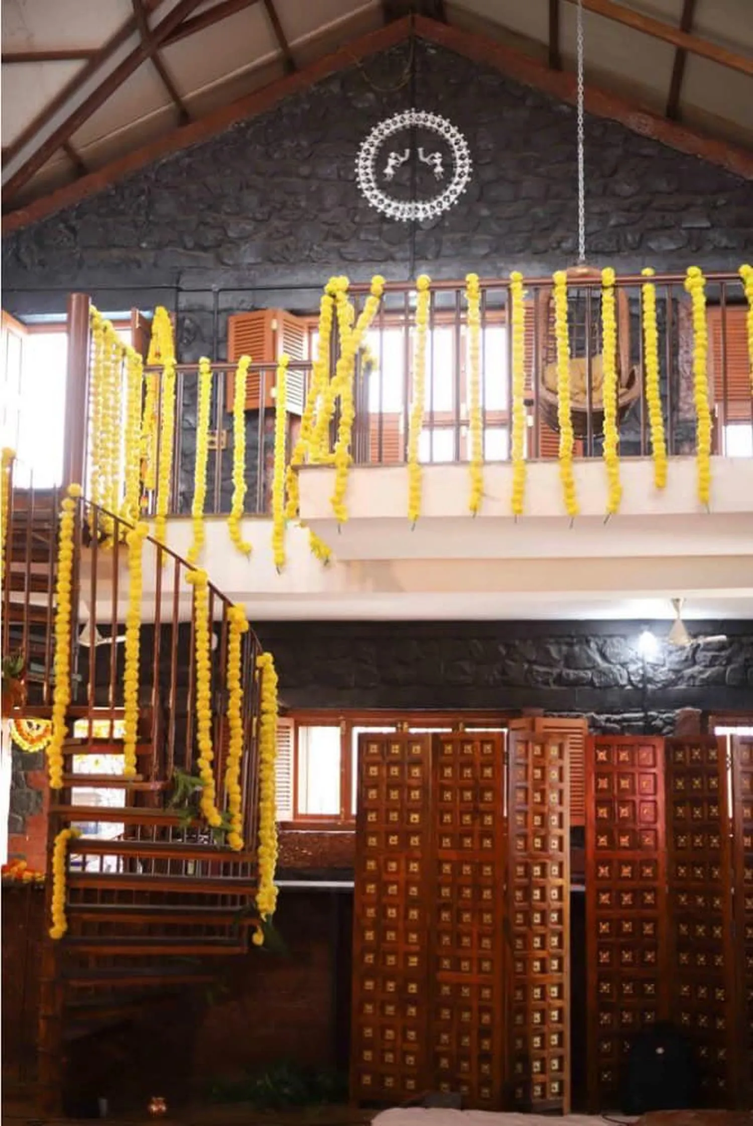 The great hall, dressed for a celebration — ShivBhumi